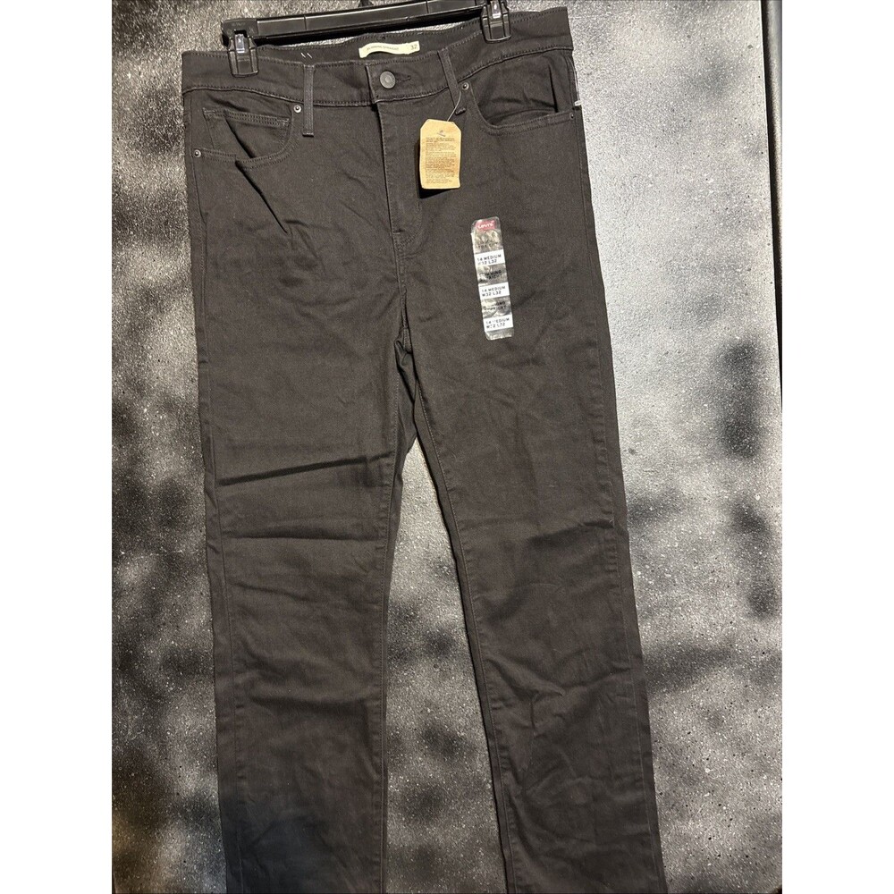 Women’s Levi’s 14 Mid-Rise Slim Straight  Black Classic Jeans NWT Summer Work